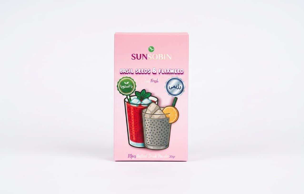 تخم شربتی و خاکشیر رژیمی سان سوبین ساشه های رژیمی سان سوبین با استویا